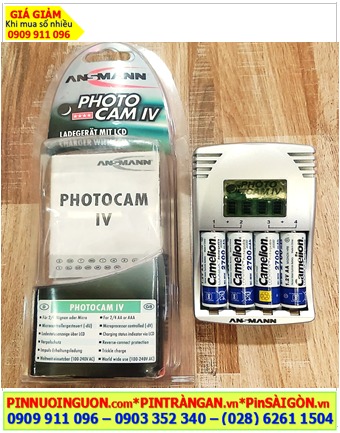 Ansman PhotoCam IV _Máy sạc 4 Pin AA, Kèm sẳn 4 Pin sạc Camelion NH-AA2700LBP2 Lockbox